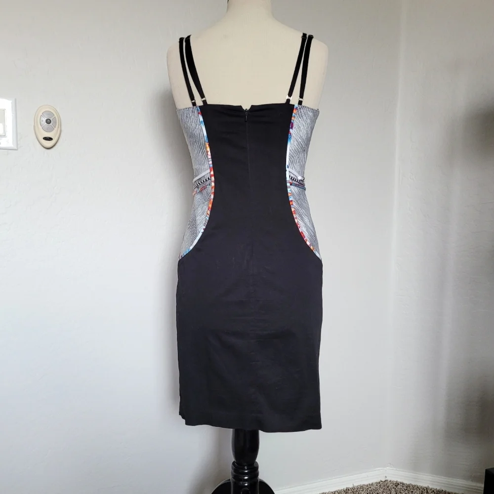 Vintage Black Mini Dress 90s Punk Goth Bodycon Festival - Picture 3 of 9